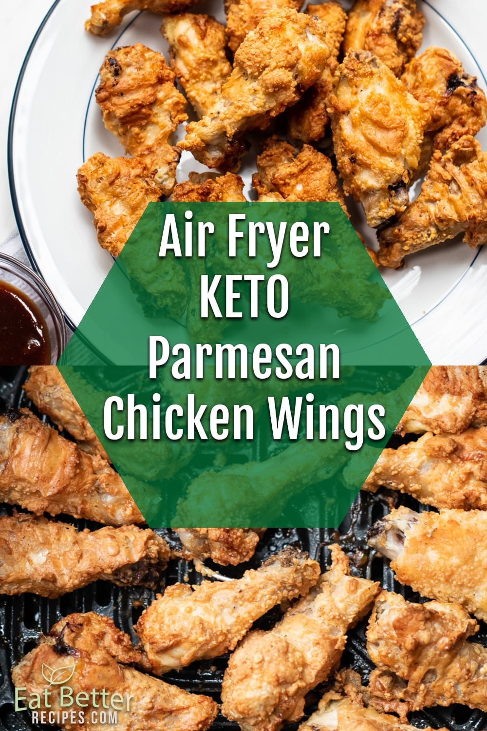 Air Fryer Chicken Wings Crispy Parmesan Crust KETO Eat Better Recipe