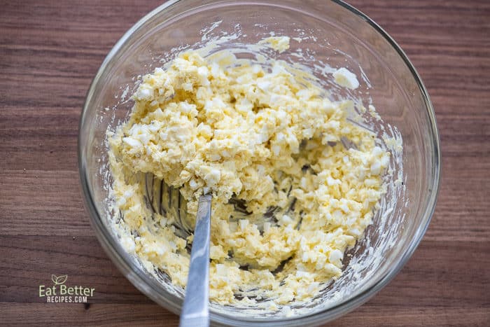 Ingredients stirred together in a bowl