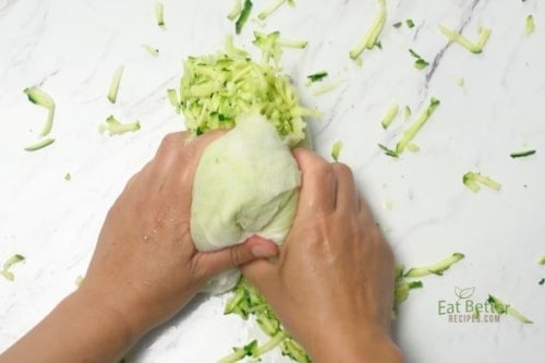 Squeezing moisture out of zucchini