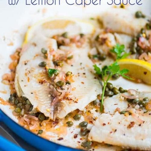 White Fish Recipe with Lemon and Caper Sauce Healthy Low Fat