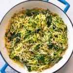 Healthy Zucchini Noodles Recipe with Spinach Parmesan @EatBetterrecipes